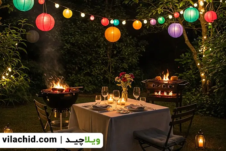 نورپردازی زیبای مهمانی فضای باز